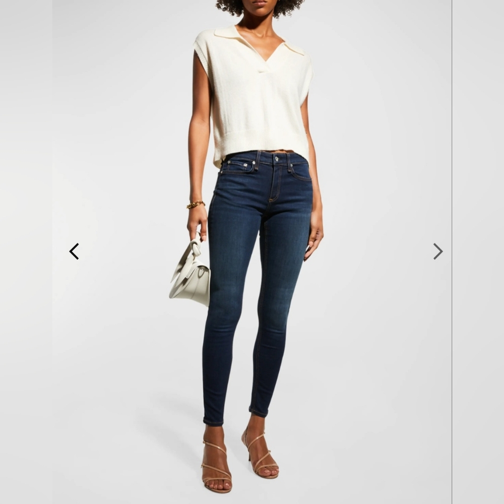 RAG & BONE High Rise Ankle Skinny Raw Hem Size 27